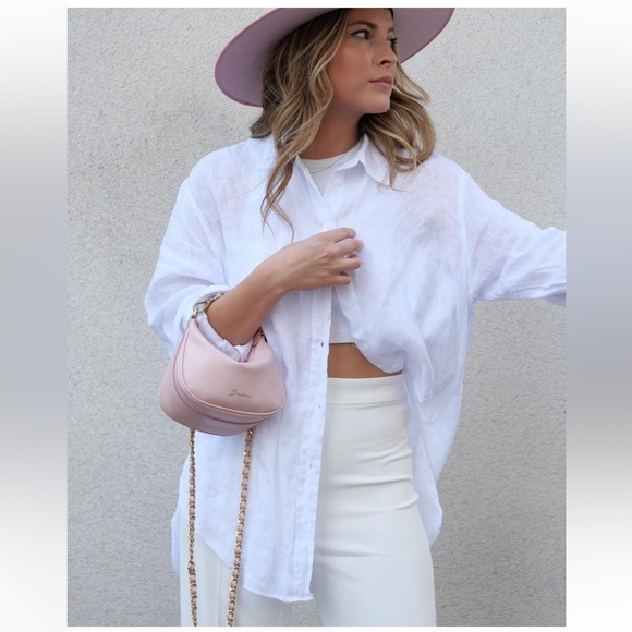 ✨NWT! Baubeau Paris Leather Pink Bag - Picture 7 of 17